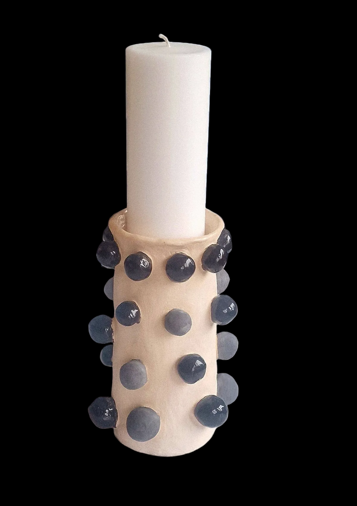 Lysestake i keramikk for kubbelys