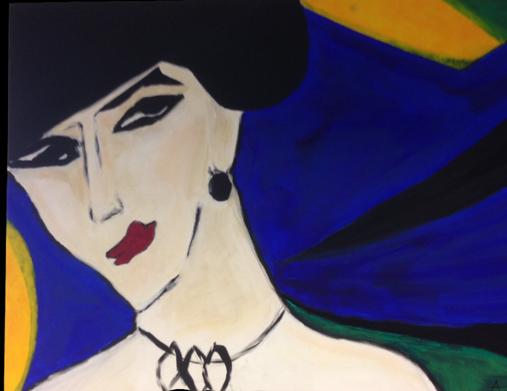 Femme Fatale i blått (f.e.E.K.) - Maleri