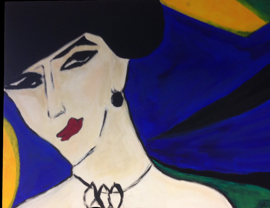 Femme Fatale i blått (f.e.E.K.) - Maleri