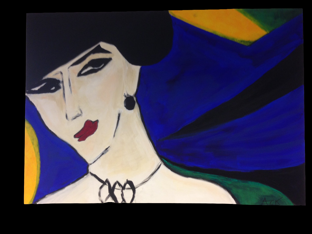 Femme Fatale i blått (f.e.E.K.) - Maleri